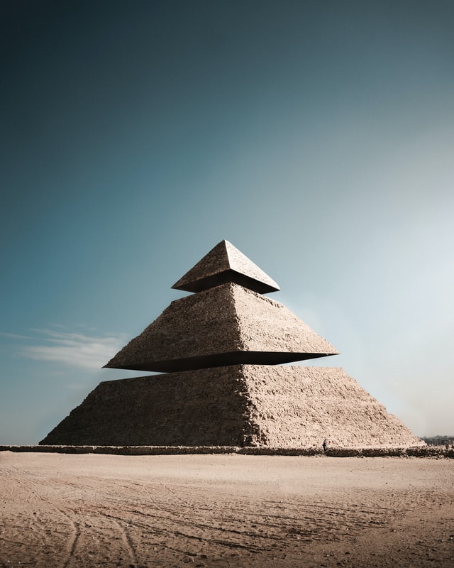 pyramid with 3 distinct layers